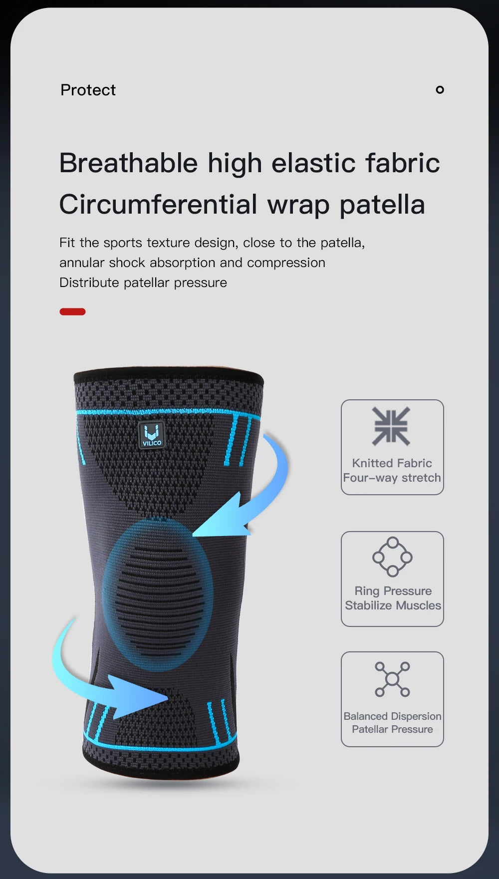 Compression Knee Support Sleeve - Elastic Sports Brace